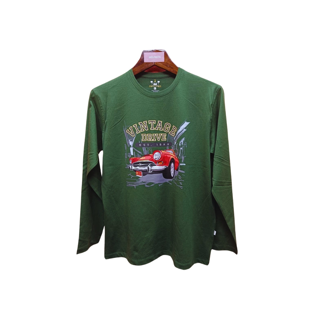 Mens Premium Long Sleeve T-Shirt-Vintage Green
