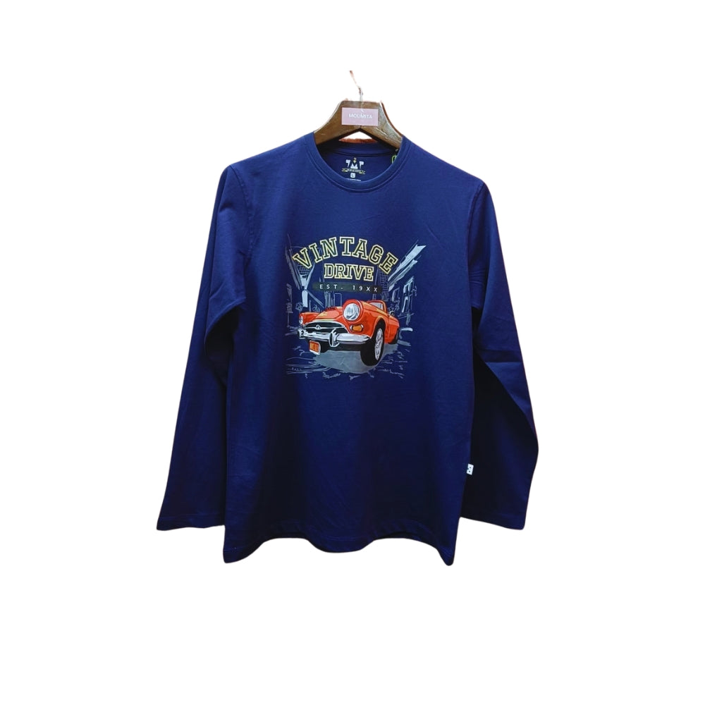 Mens Premium Long Sleeve T-Shirt-Vintage Blue