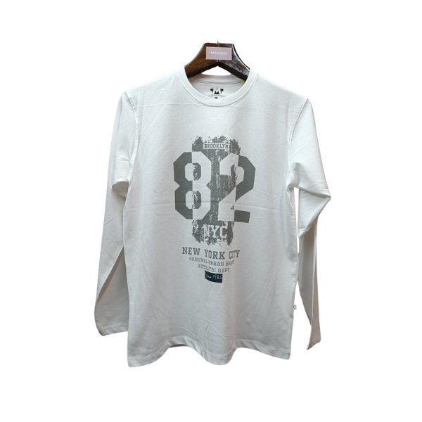Mens Premium Long Sleeve T-Shirt-New York City White
