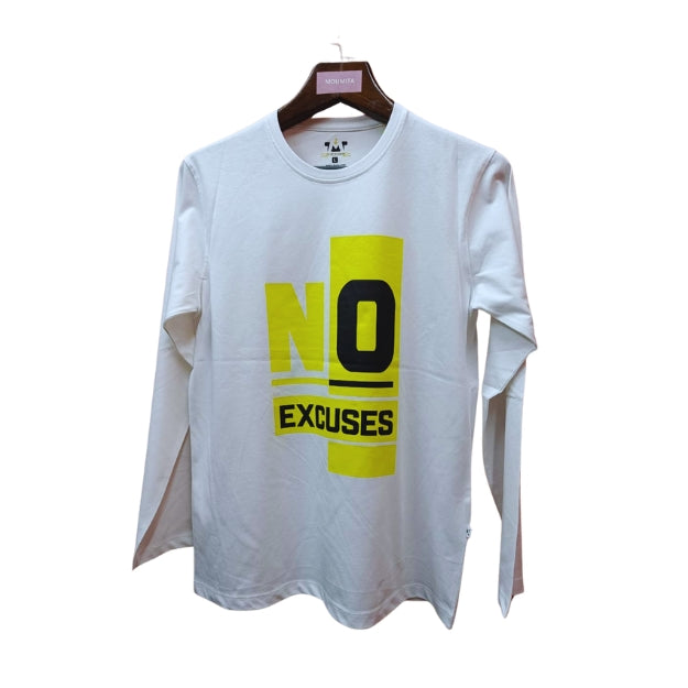 Mens Premium Long Sleeve T-Shirt-No Excuse White