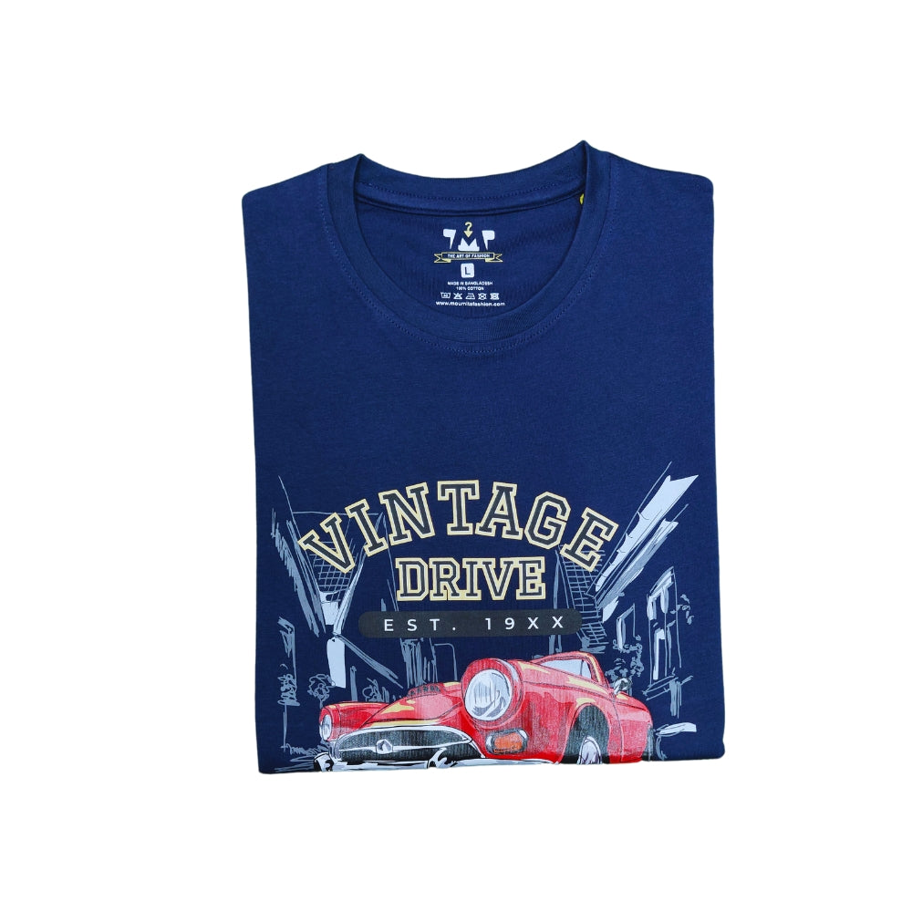 Mens Premium Long Sleeve T-Shirt-Vintage Blue