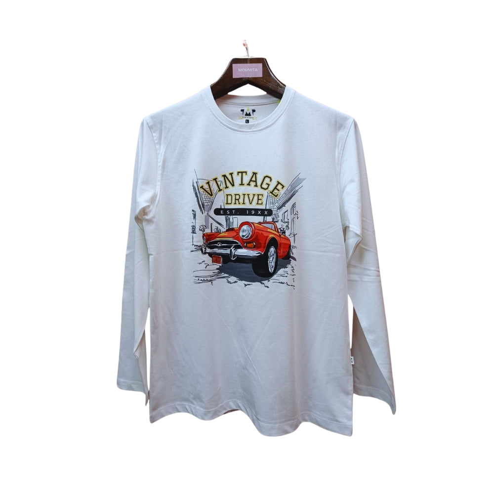 Mens Premium Long Sleeve T-Shirt-Vintage White