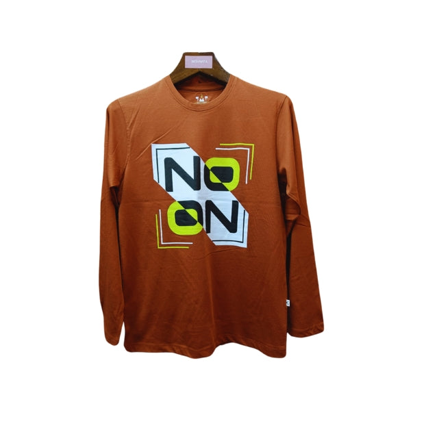 Mens Premium Long Sleeve T-Shirt-No On Orange