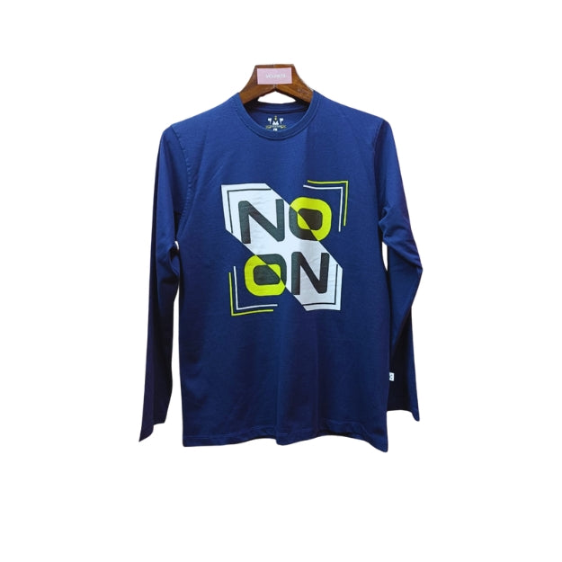 Mens Premium Long Sleeve T-Shirt-No On Blue