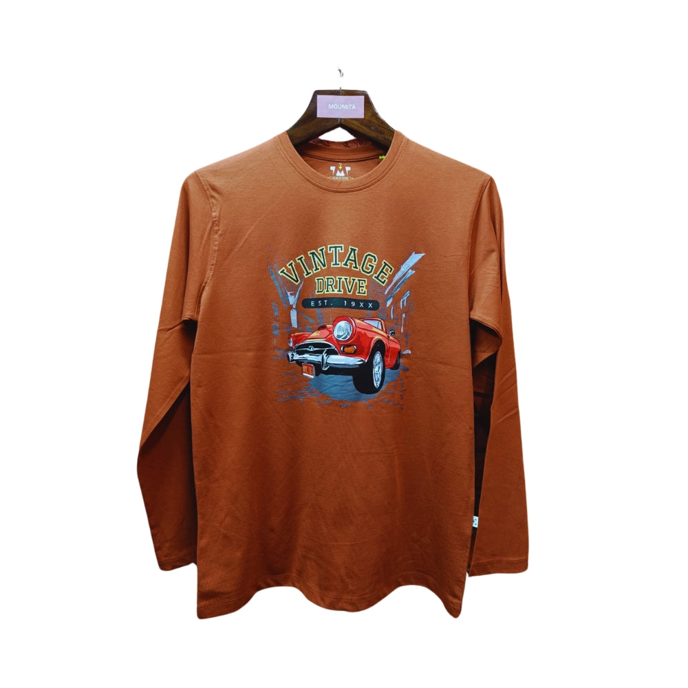 Mens Premium Long Sleeve T-Shirt-Vintage Orange