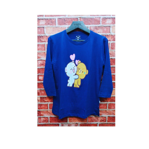 Womens Premium Full Sleeve T-Shirt-Teddy Bear Blue