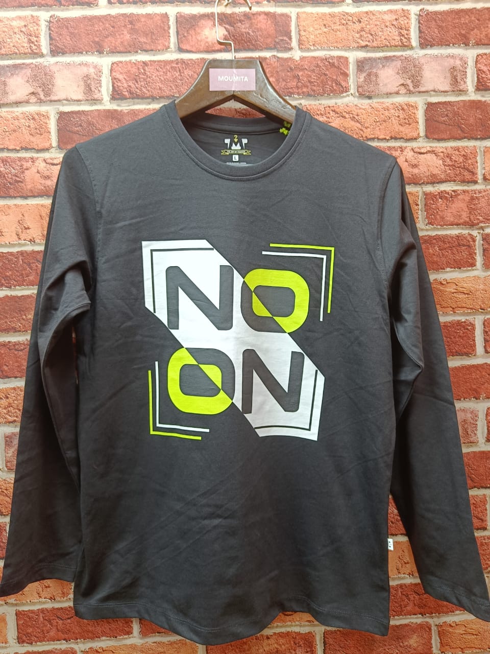 Mens Premium Long Sleeve T-Shirt-No On Black