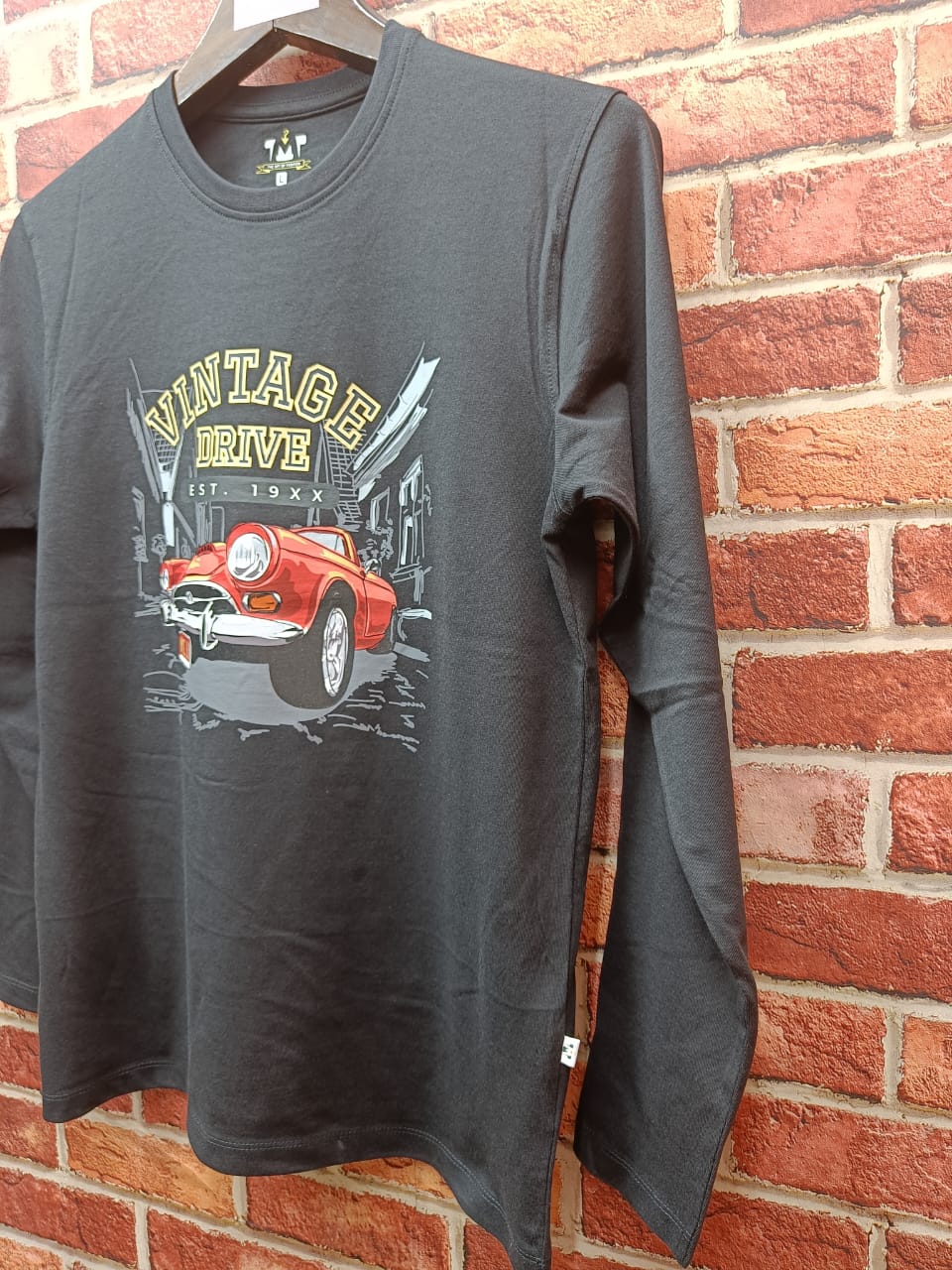 Mens Premium Long Sleeve T-Shirt-Vintage Black