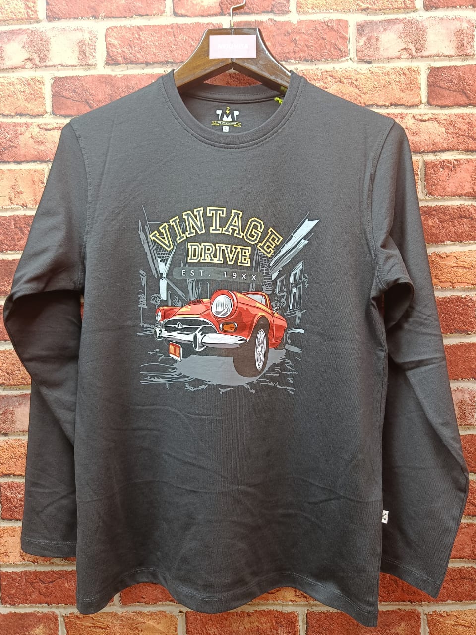 Mens Premium Long Sleeve T-Shirt-Vintage Black