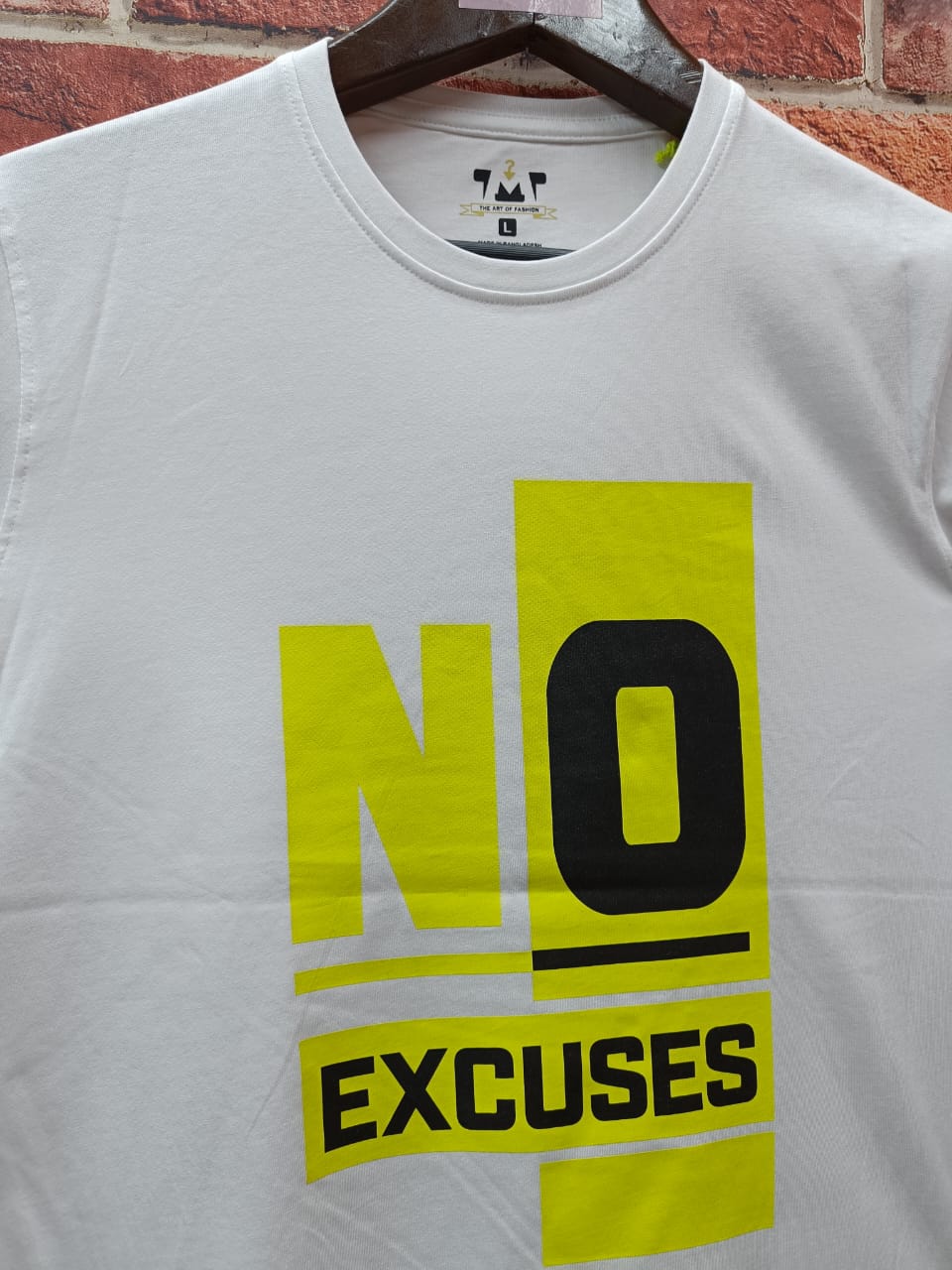 Mens Premium Long Sleeve T-Shirt-No Excuse White