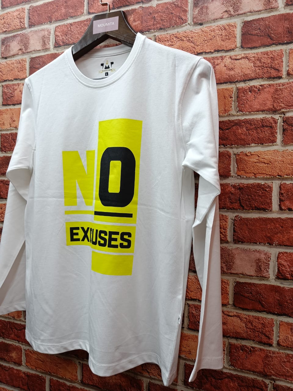 Mens Premium Long Sleeve T-Shirt-No Excuse White