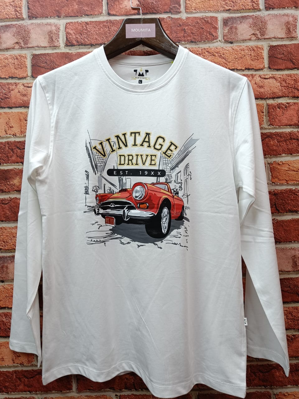Mens Premium Long Sleeve T-Shirt-Vintage White