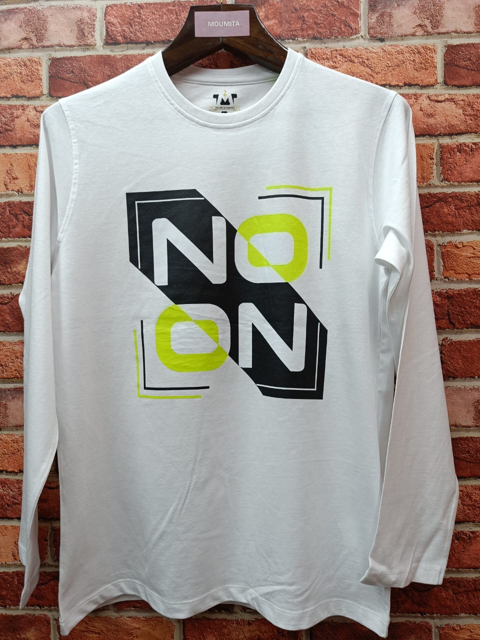 Mens Premium Long Sleeve T-Shirt-No On White