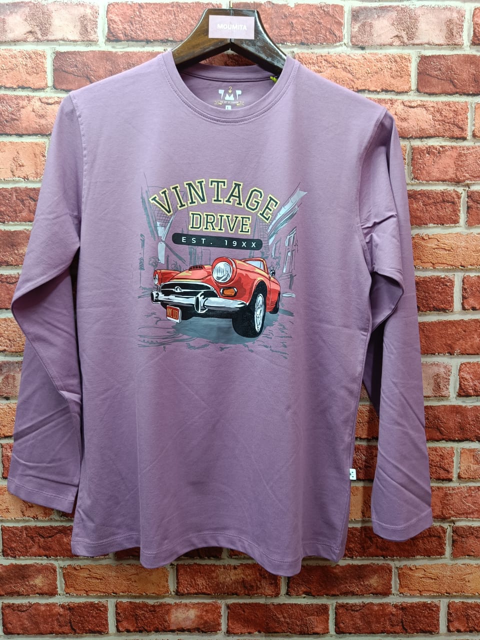 Mens Premium Long Sleeve T-Shirt-Vintage Lavender