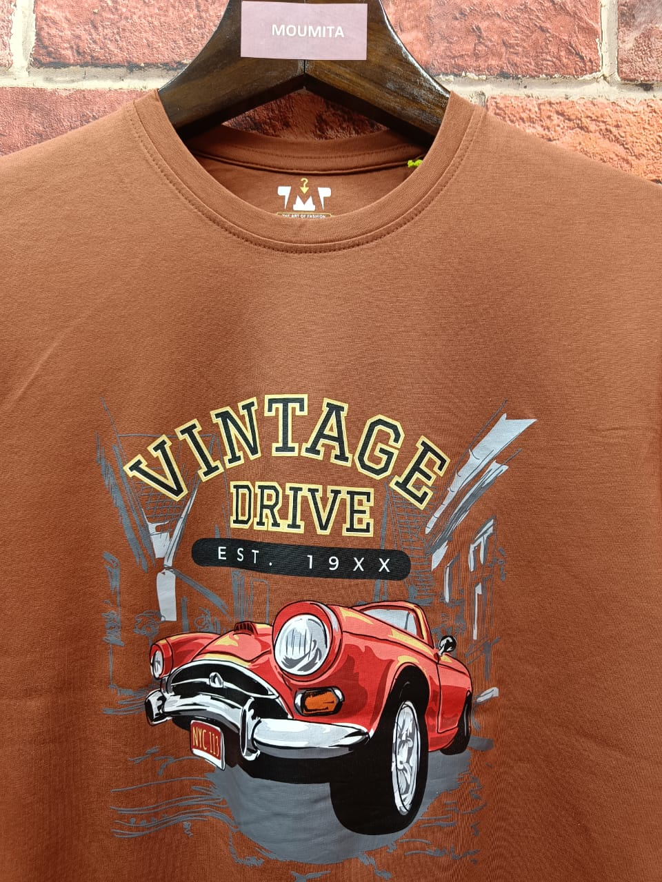 Mens Premium Long Sleeve T-Shirt-Vintage Orange