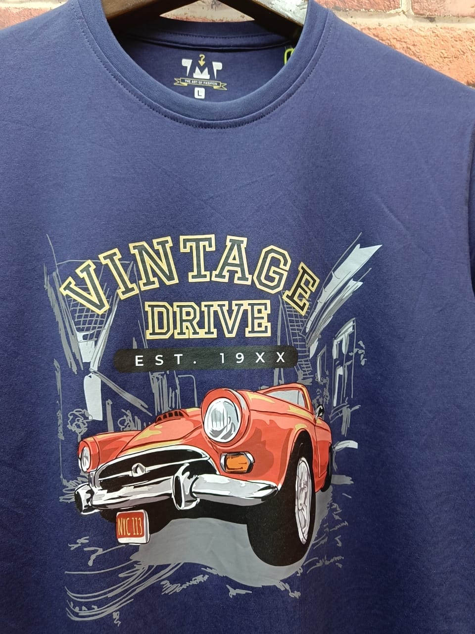 Mens Premium Long Sleeve T-Shirt-Vintage Blue