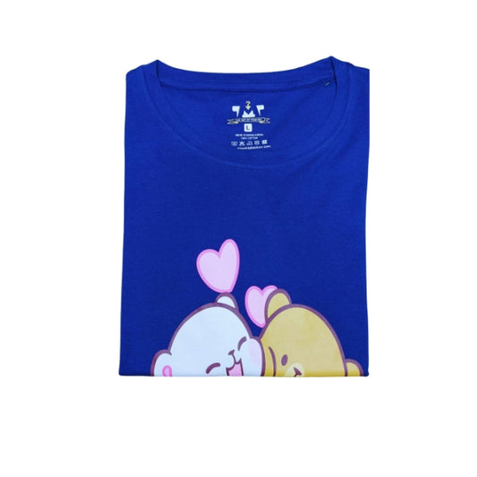 Womens Premium Full Sleeve T-Shirt-Teddy Bear Blue