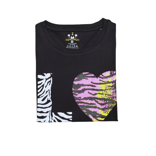 Womens Premium Full Sleeve T-Shirt-Love Black