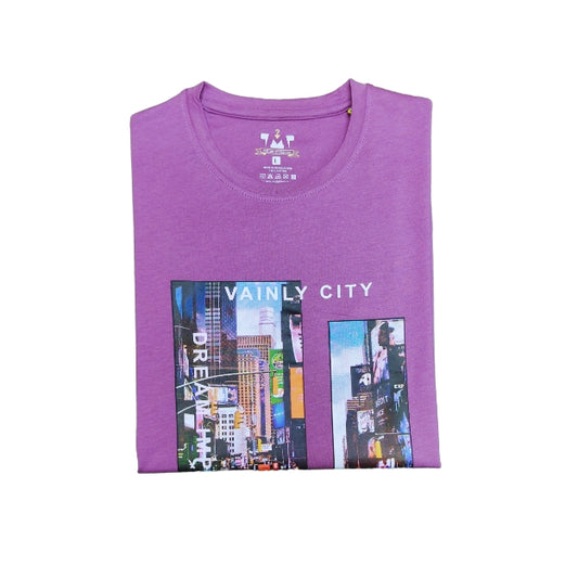 Mens Premium Long Sleeve T-Shirt-Vainly City Lavender