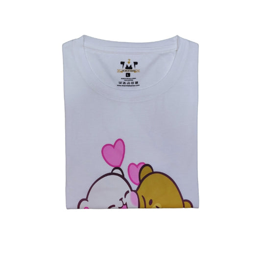 Womens Premium Full Sleeve T-Shirt-Teddy Bear White