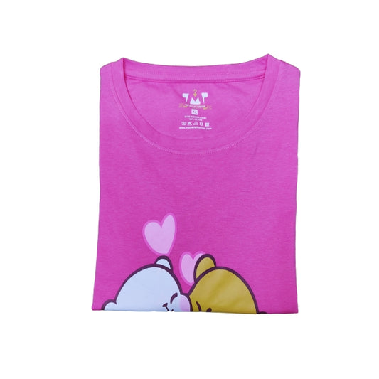Womens Premium Full Sleeve T-Shirt-Teddy Bear Pink