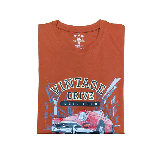 Mens Premium Long Sleeve T-Shirt-Vintage Orange