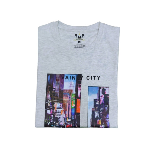 Mens Premium Long Sleeve T-Shirt-Vainly City White