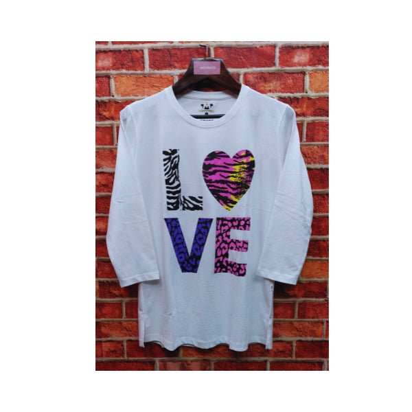 Womens Premium Full Sleeve T-Shirt-Love White