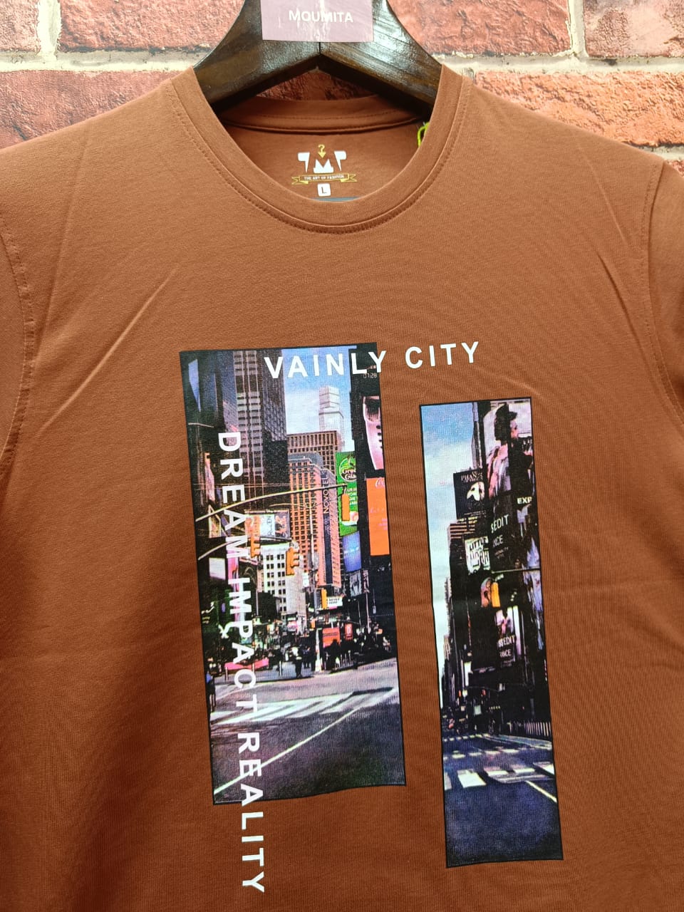 Mens Premium Long Sleeve T-Shirt-Vainly City Orange